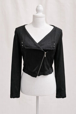 White House Black Market Cropped Jacket S Black Minimalist  Edgy Quiet Luxury